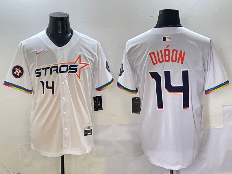 Men Houston Astros #14 Dubon White Fourth generation Joint Name Nike 2025 MLB Jersey style 5->houston astros->MLB Jersey